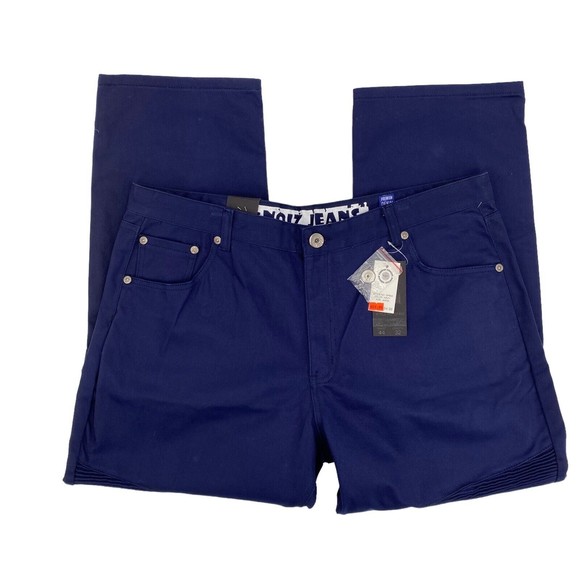 Noiz Men's Jeans 90s Y2K Blue Premium Denim Heavy Straight Navy DP842 Size 44X32 - Picture 1 of 9